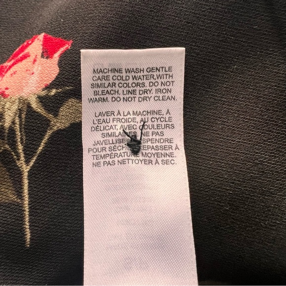 Dynamite Black Floral Button Down Wrap Dress V Neck Long Sleeves NWT Size S - Picture 12 of 17